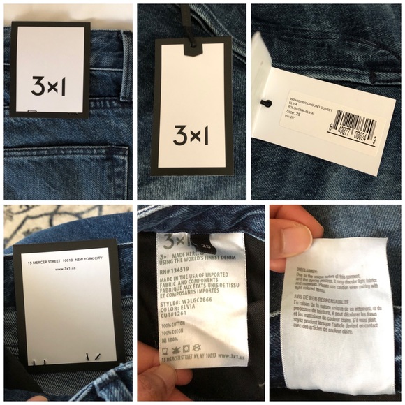 NWT 3x1 Higher Ground Gusset Flared Cropped Jeans - Picture 8 of 9